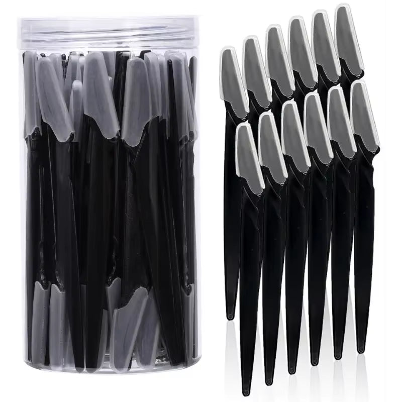 30Pcs/10Pcs Bottle Eyebrow Razors with Container Facial Eye Brow Trimmer in Case Hair Removal Shaver Safe Blades Trimming Tools
