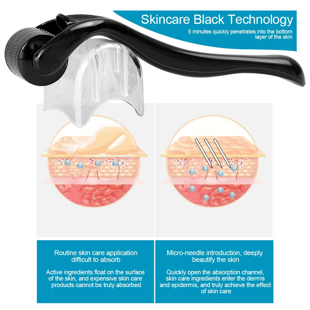 Skin Facial Care Microneedle Derma Roller for Hair Growth Beard Growth Facial Beauty Roller 540 Micro Needle Dermaroller Tool